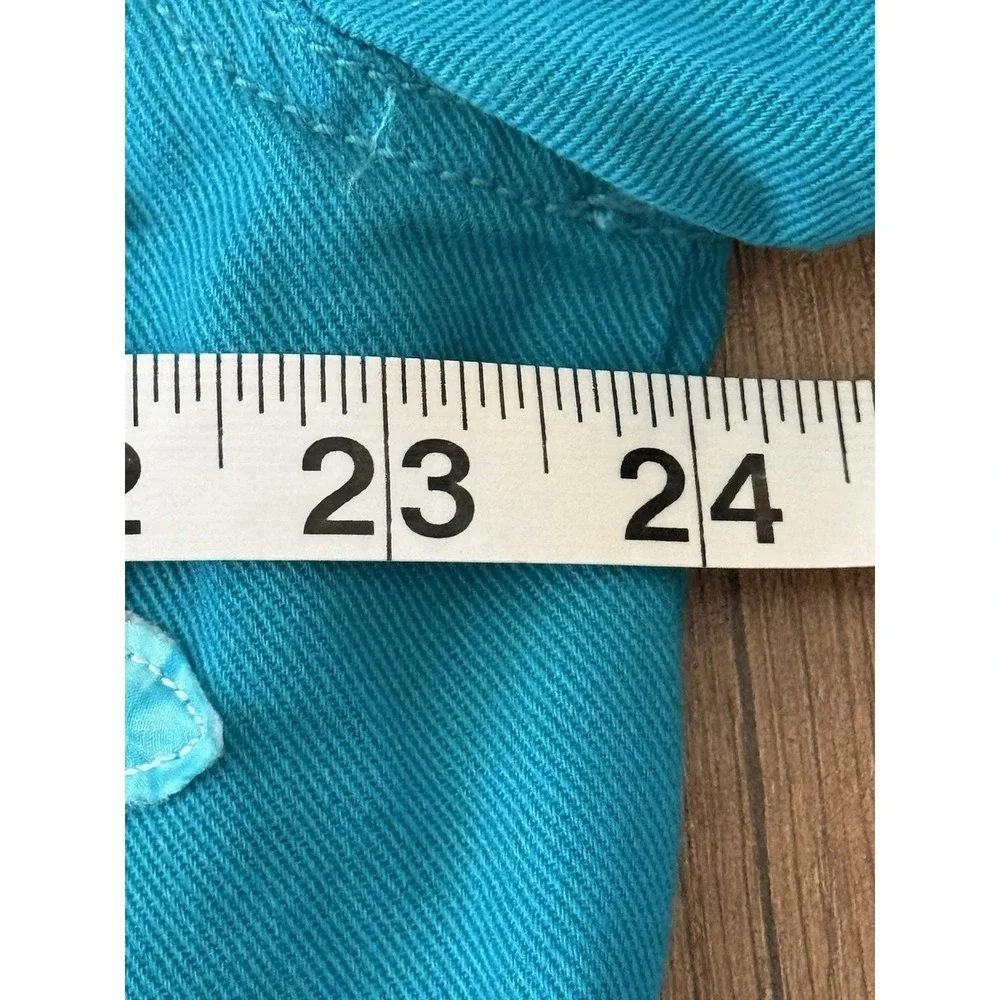 Chicos Teal Tropical/Leaf/Parrot Applique/Beaded Denim Jacket Sz 3 (XL-16) Artsy